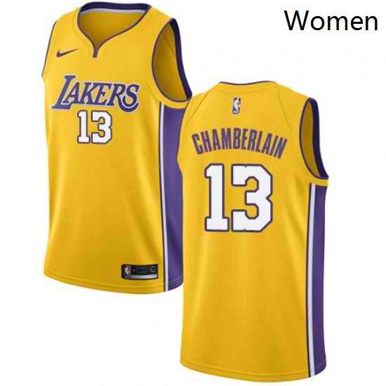 Womens Nike Los Angeles Lakers 13 Wilt Chamberlain Swingman Gold Home NBA Jersey Icon Edition